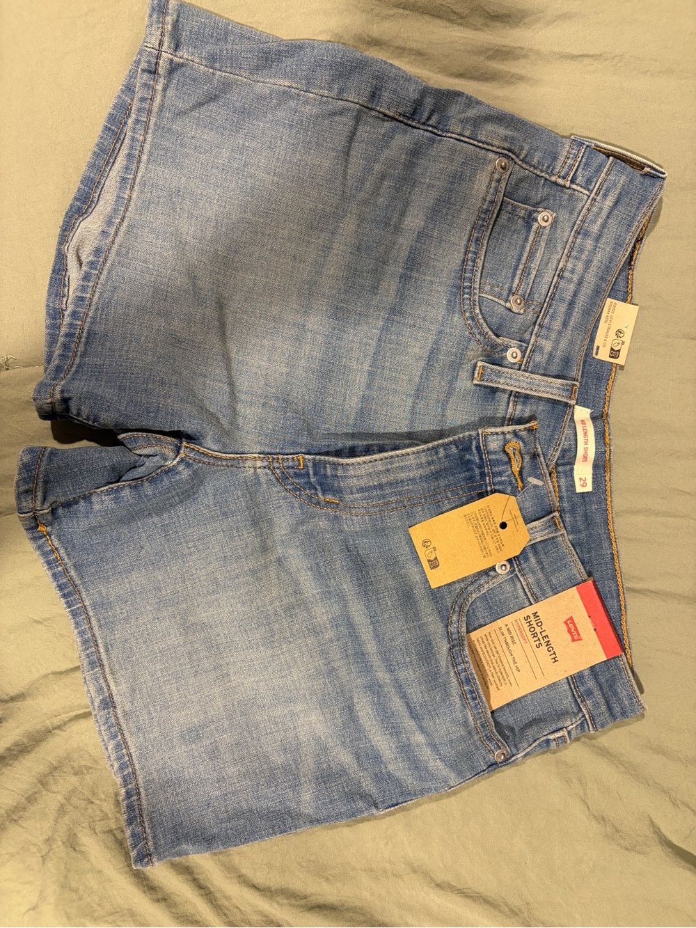 Levi's Light Blue Mid-Length Shorts